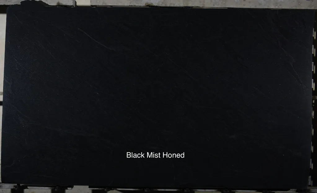 Black honed stone slab