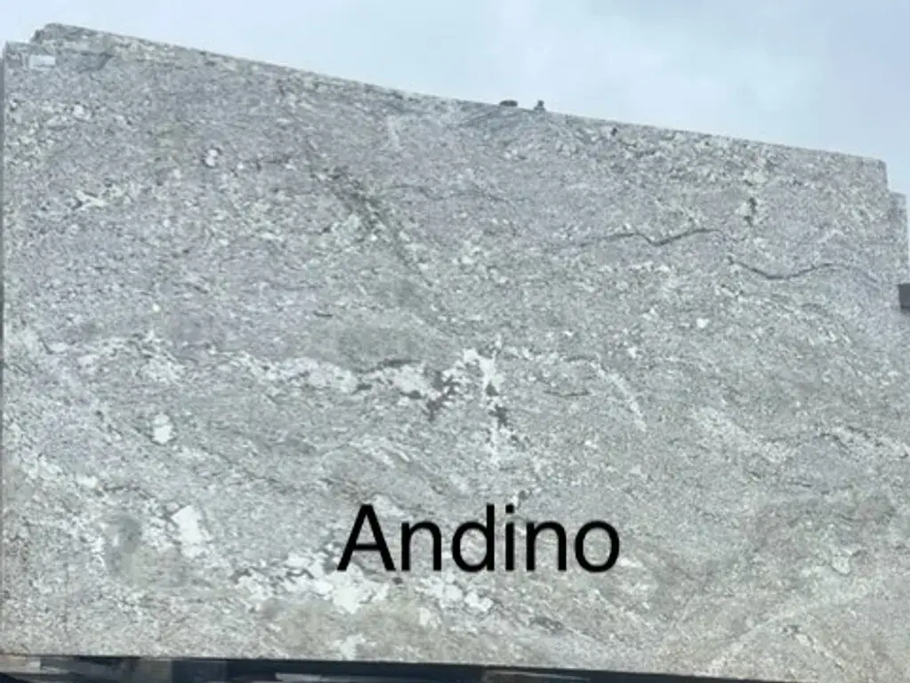 Large granite slab with "Andino" text
