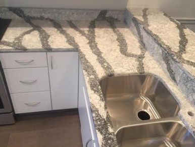 Modern kitchen countertop and sink