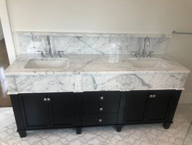 Elegant bathroom with marble countertop