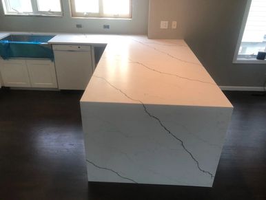 Modern kitchen with marble countertop