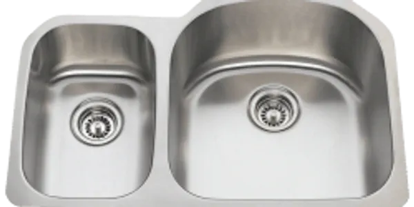Modern dual-basin metal sink