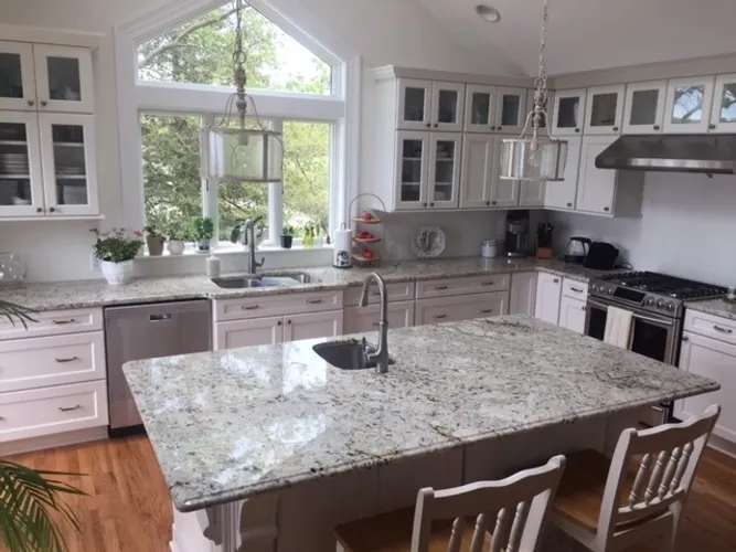 Modern kitchen with island seating